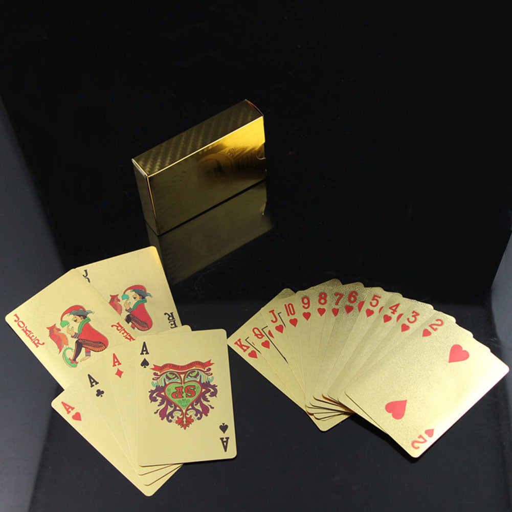 24K Gold Foil Waterproof Playing Cards Deck by HitMyNeed