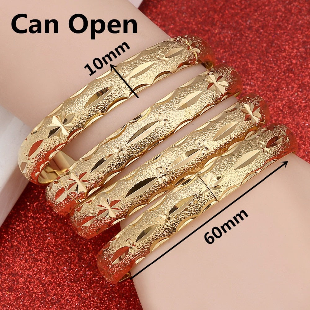 24K Gold-Plated Bangle Bracelet Set, 4-Piece by HitMyNeed