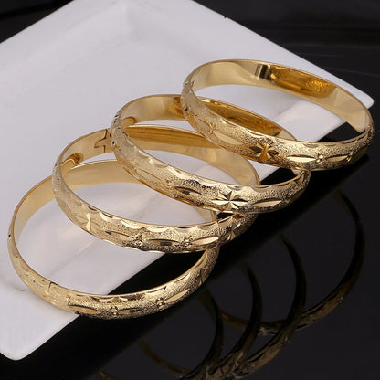 24K Gold-Plated Bangle Bracelet Set, 4-Piece by HitMyNeed