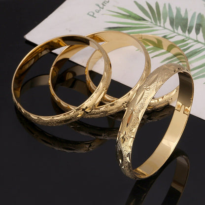 24K Gold-Plated Bangle Bracelet Set, 4-Piece by HitMyNeed