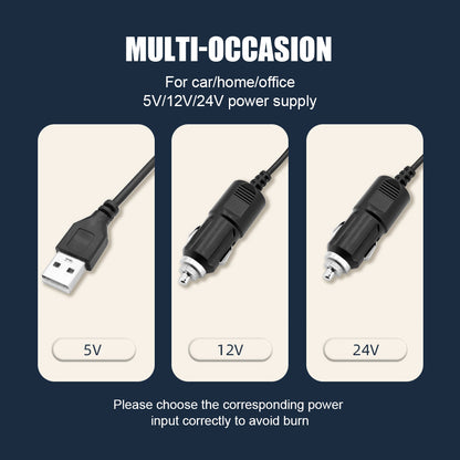 24V Dual Head USB Car Fan with 2-Speed Cooling by HitMyNeed