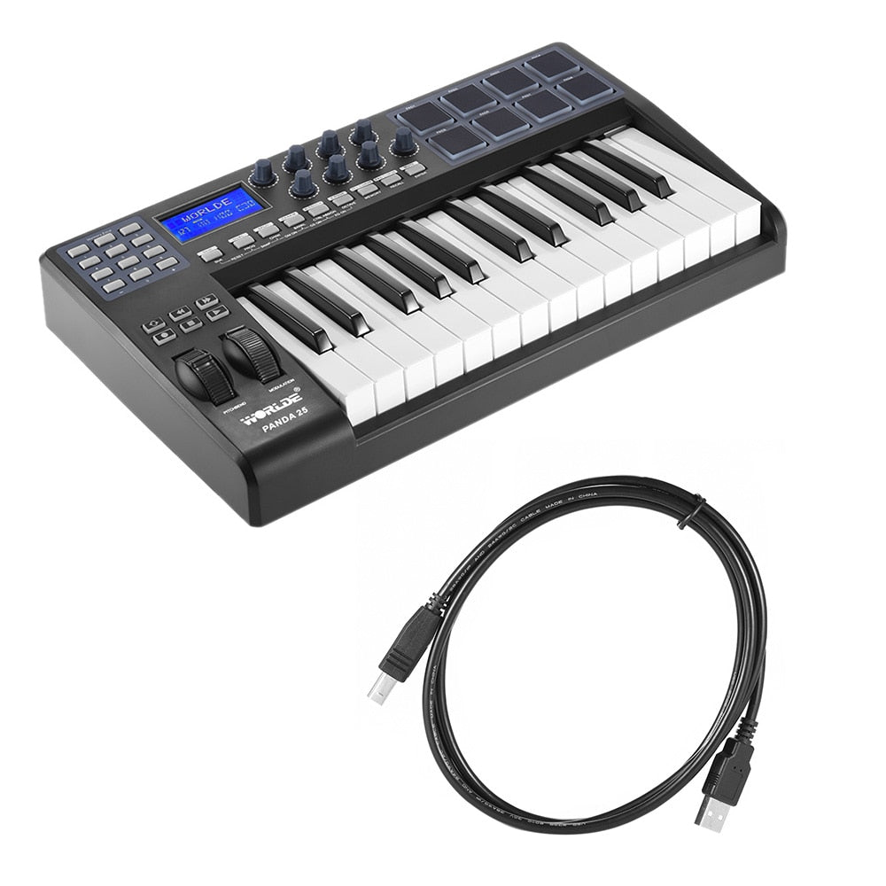 25-Key MIDI Keyboard with Drum Pads and USB by HitMyNeed