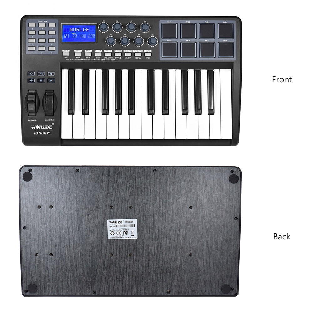 25-Key MIDI Keyboard with Drum Pads and USB by HitMyNeed