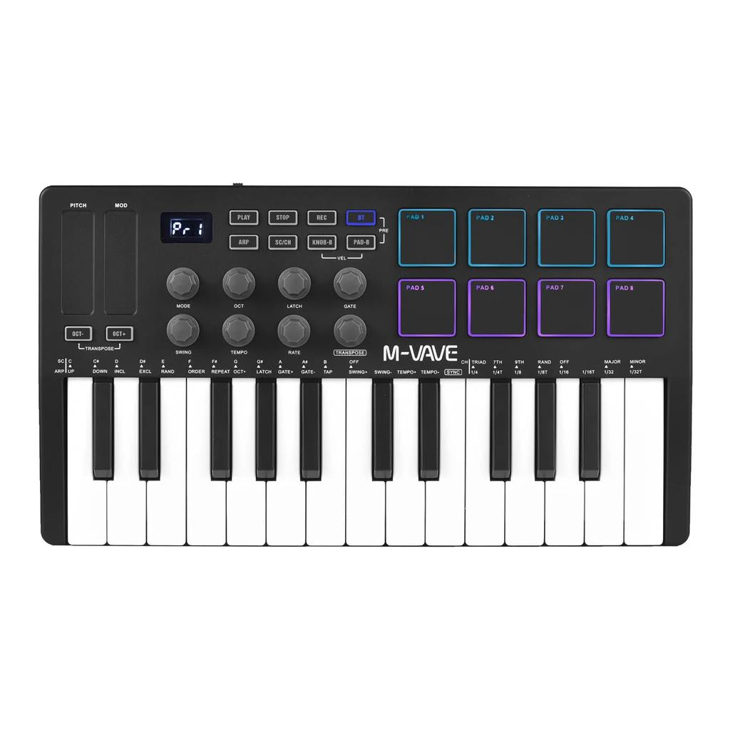 25-Key Mini MIDI Keyboard with Pads & Wireless by HitMyNeed