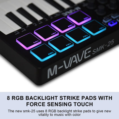 25-Key Mini MIDI Keyboard with Pads & Wireless by HitMyNeed