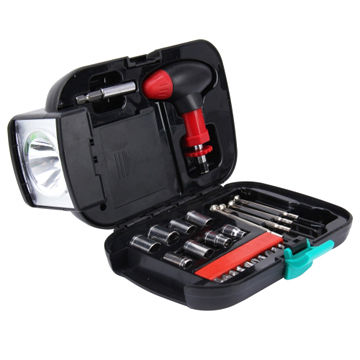 25-Piece Portable Mixed Tool Kit with Flashlight by HitMyNeed