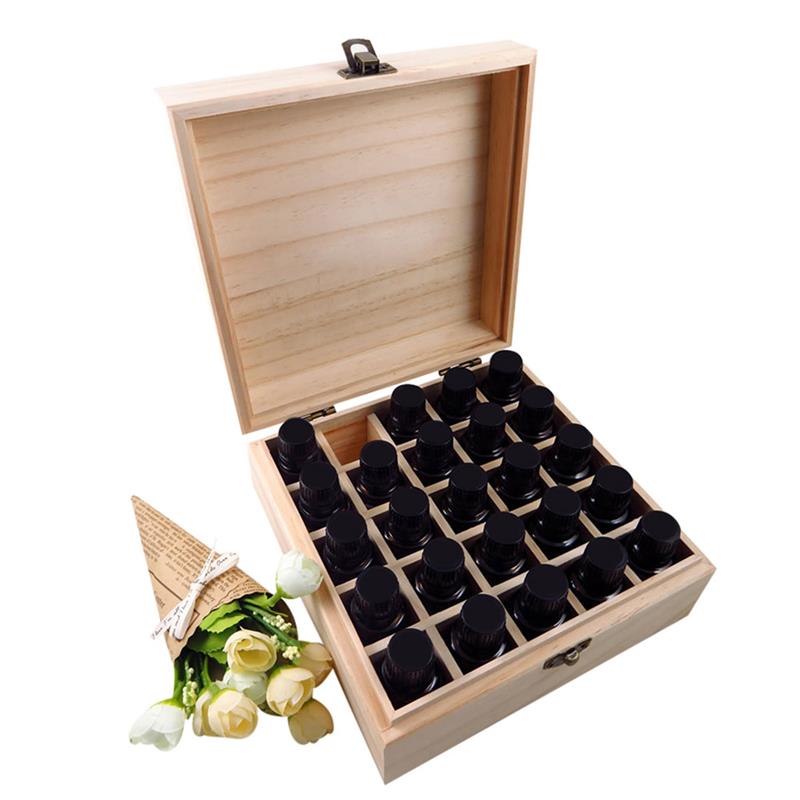 25-Slot Wooden Essential Oil Storage Box by HitMyNeed