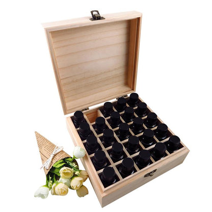 25-Slot Wooden Essential Oil Storage Box by HitMyNeed