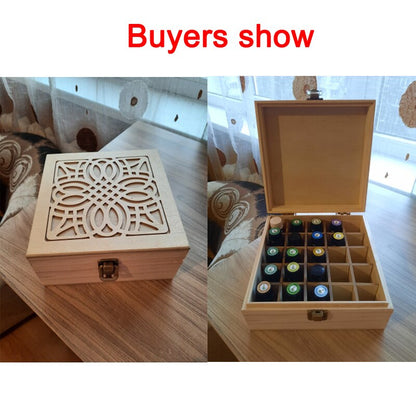 25-Slot Wooden Essential Oil Storage Box by HitMyNeed