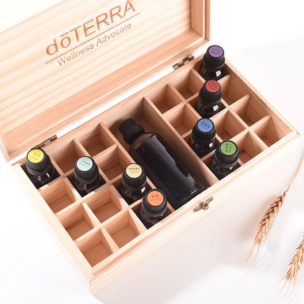 25 Slot Wooden Essential Oil Storage Box Organizer by HitMyNeed