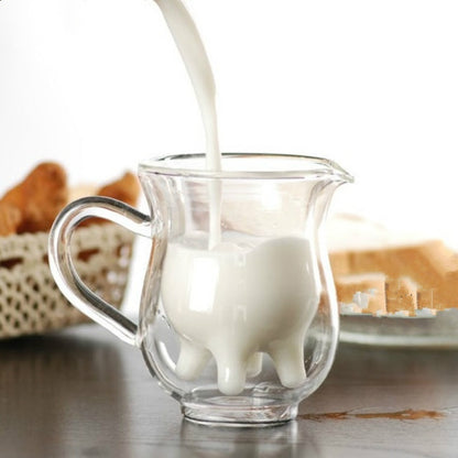 250ml Clear Glass Milk Jug with Handle and Spout by HitMyNeed