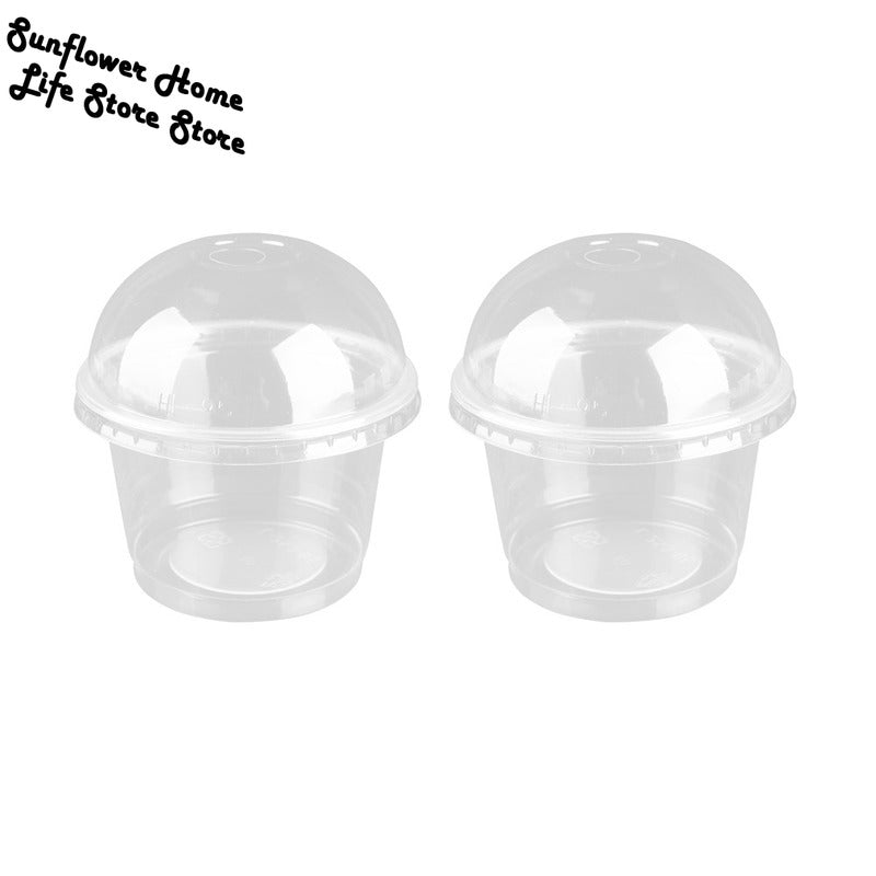 250ml Clear Plastic Salad Cups with Lids (25 Pack) by HitMyNeed