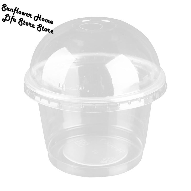 250ml Clear Plastic Salad Cups with Lids (25 Pack) by HitMyNeed