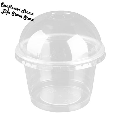 250ml Clear Plastic Salad Cups with Lids (25 Pack) by HitMyNeed