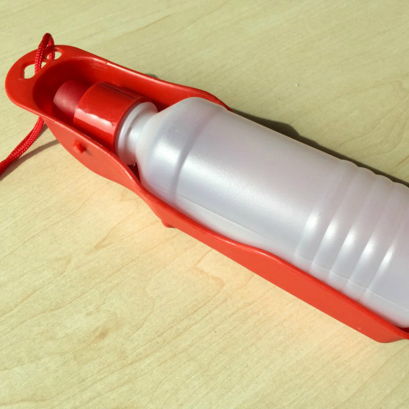 250ml Folding Portable Dog Water Bottle rose-pink by HitMyNeed