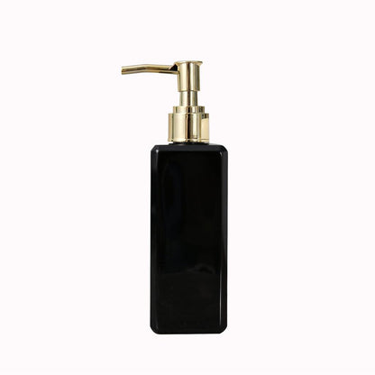 250ml Refillable Plastic Shampoo Dispenser Bottle black-gold-pump by HitMyNeed