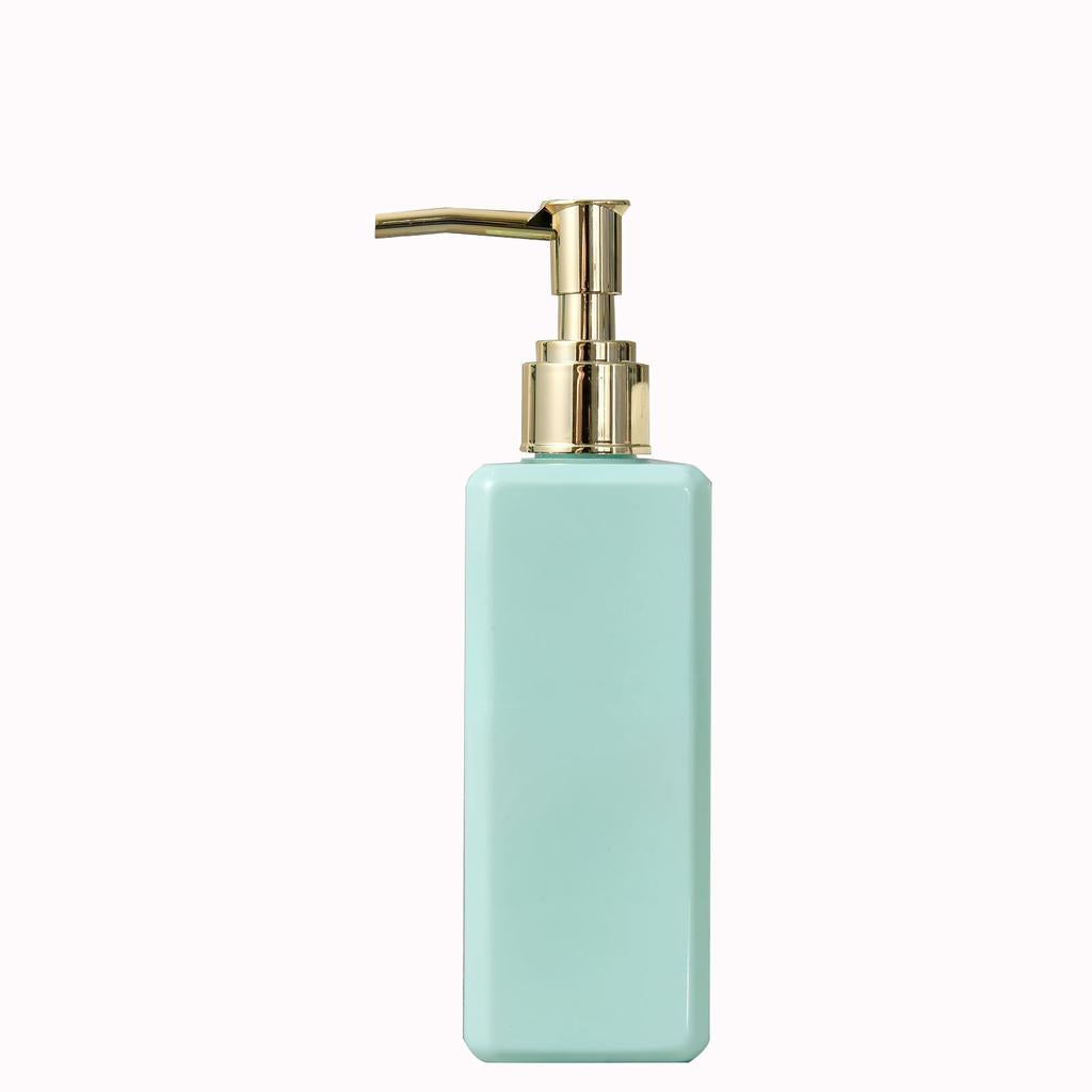 250ml Refillable Plastic Shampoo Dispenser Bottle green-gold-pump by HitMyNeed