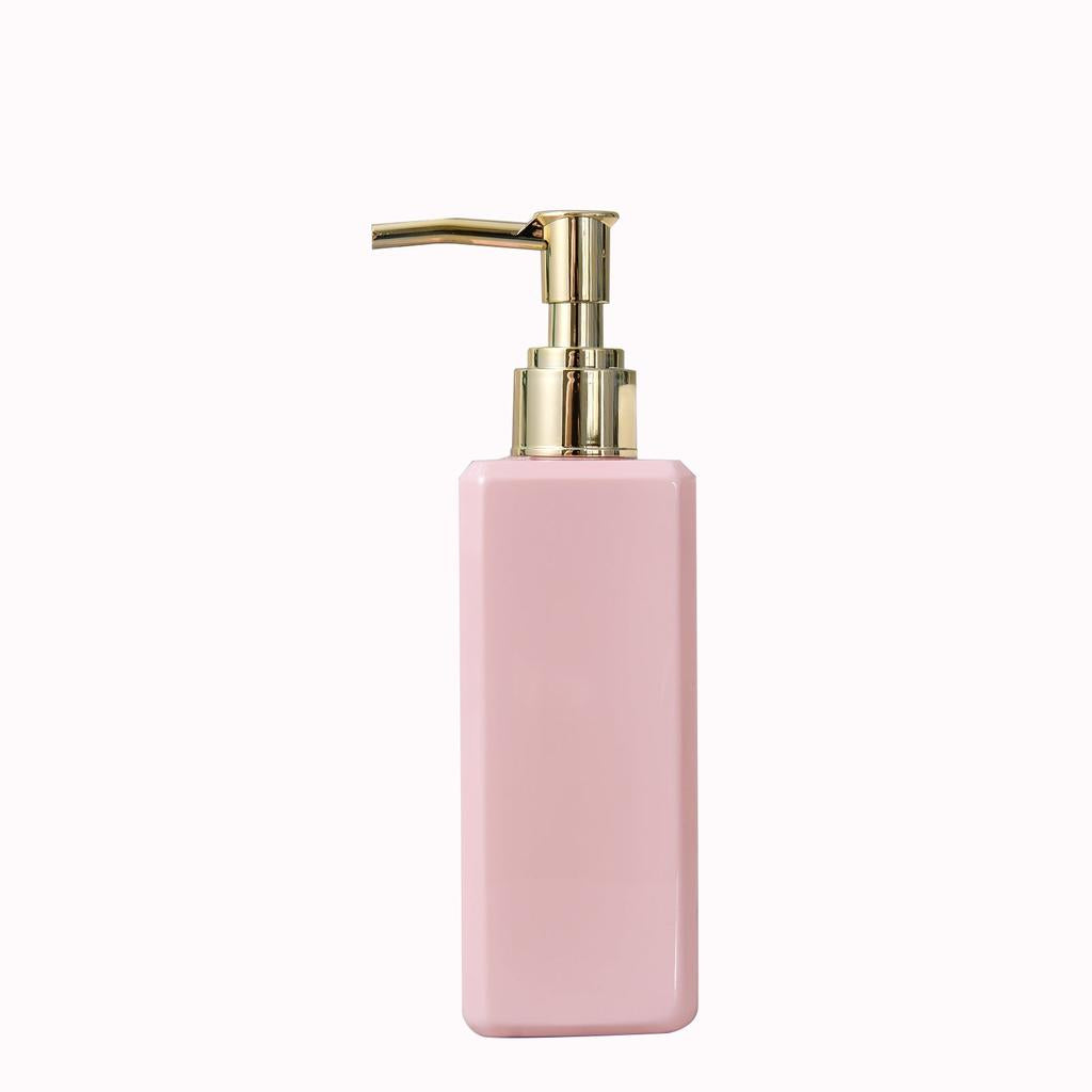 250ml Refillable Plastic Shampoo Dispenser Bottle pink-gold-pump by HitMyNeed
