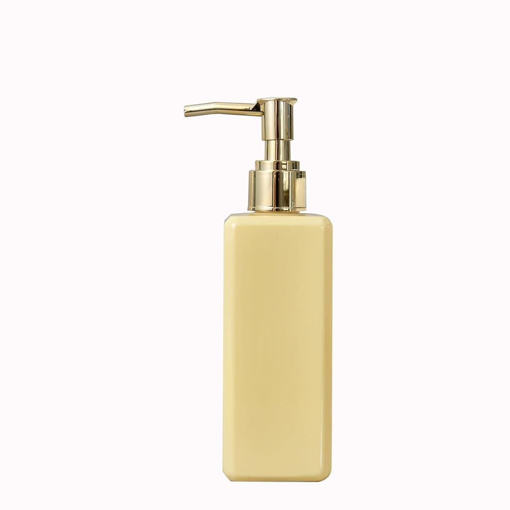 250ml Refillable Plastic Shampoo Dispenser Bottle yellow-gold-pump by HitMyNeed