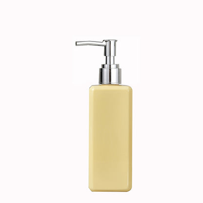 250ml Refillable Plastic Shampoo Dispenser Bottle yellow-silver-pump by HitMyNeed