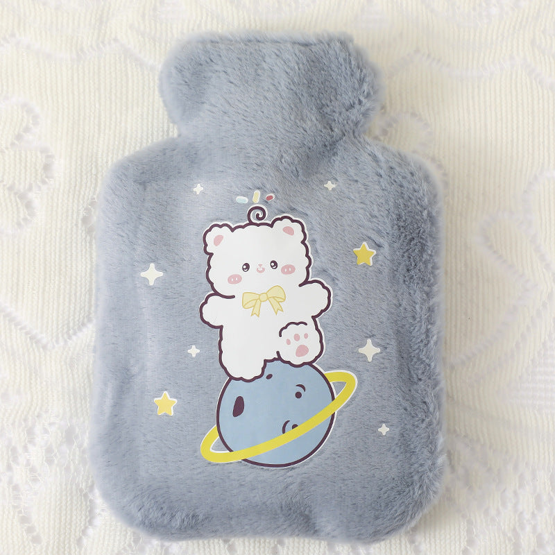 250ml Reusable Plush Hot Water Bottle blue by HitMyNeed