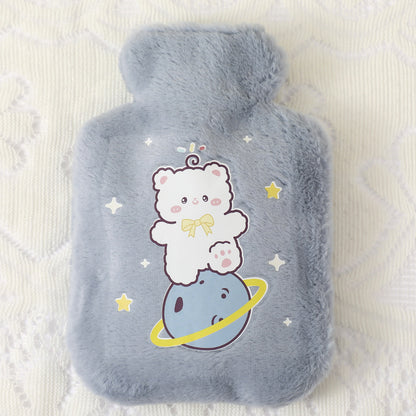 250ml Reusable Plush Hot Water Bottle blue by HitMyNeed