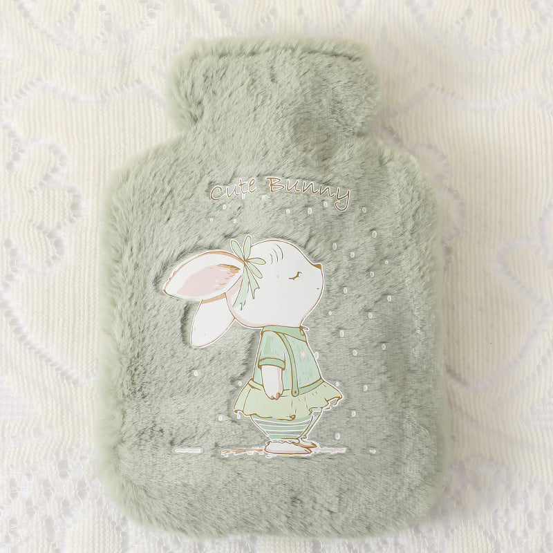 250ml Reusable Plush Hot Water Bottle green by HitMyNeed