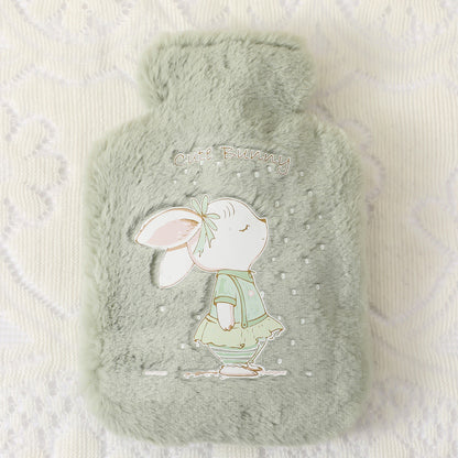 250ml Reusable Plush Hot Water Bottle green by HitMyNeed