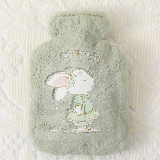 250ml Reusable Plush Hot Water Bottle green by HitMyNeed