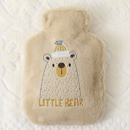 250ml Reusable Plush Hot Water Bottle khaki by HitMyNeed