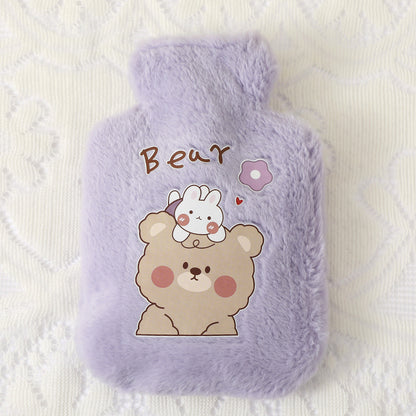 250ml Reusable Plush Hot Water Bottle purple by HitMyNeed