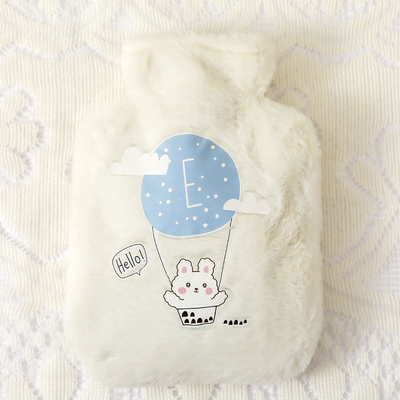 250ml Reusable Plush Hot Water Bottle white by HitMyNeed