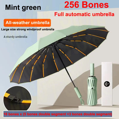 256-Bone Windproof Automatic Umbrella with UV Shield 256-mint-green by HitMyNeed