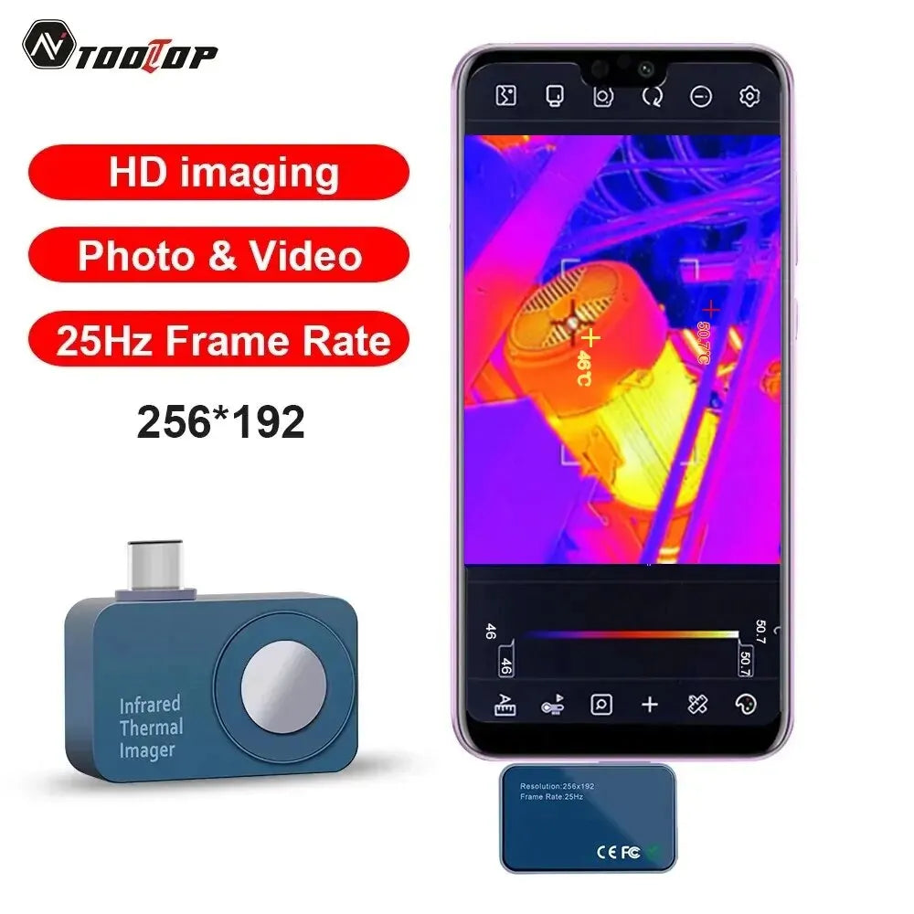 256x192 USB-C Android Thermal Imaging Camera 25Hz by HitMyNeed