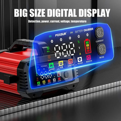 25A/15A Smart 12V-24V Car Battery Charger & Booster by HitMyNeed
