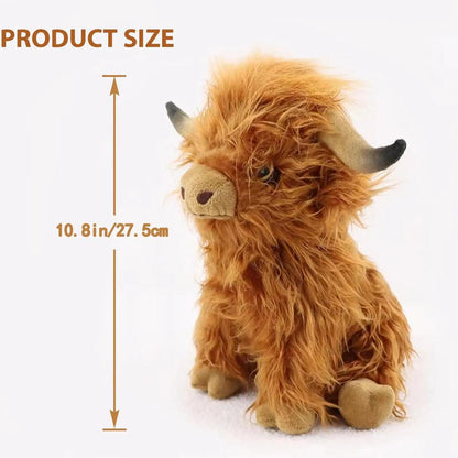 25cm Highland Cow Plush Toy Soft Stuffed Doll by HitMyNeed