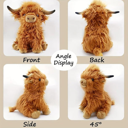 25cm Highland Cow Plush Toy Soft Stuffed Doll by HitMyNeed