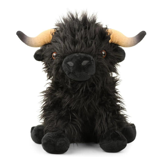 25cm Highland Cow Plush Toy Soft Stuffed Doll black by HitMyNeed