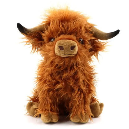 25cm Highland Cow Plush Toy Soft Stuffed Doll brown by HitMyNeed