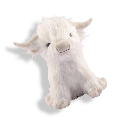 25cm Highland Cow Plush Toy Soft Stuffed Doll white by HitMyNeed