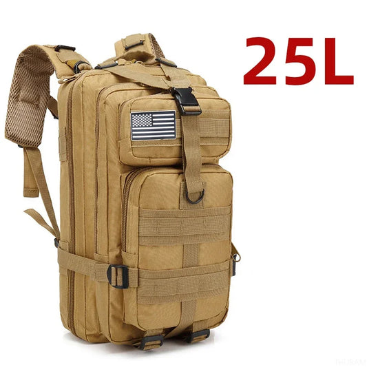 25L/50L 1000D Nylon Waterproof Tactical Outdoor Backpack 25l-khaki by HitMyNeed