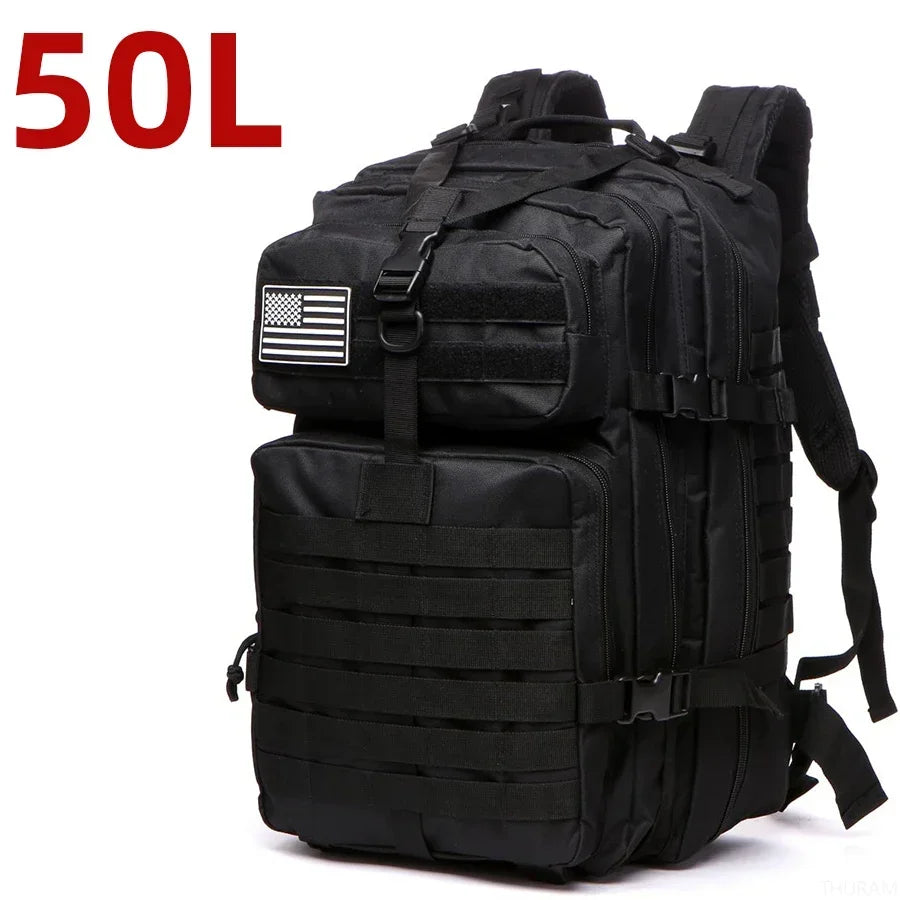 25L/50L 1000D Nylon Waterproof Tactical Outdoor Backpack 50l-black by HitMyNeed