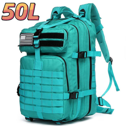 25L/50L 1000D Nylon Waterproof Tactical Outdoor Backpack 50l-cyan by HitMyNeed
