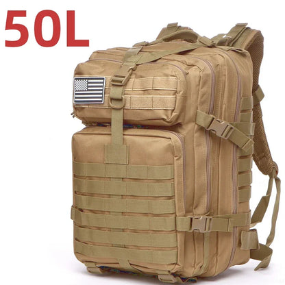 25L/50L 1000D Nylon Waterproof Tactical Outdoor Backpack 50l-khaki by HitMyNeed