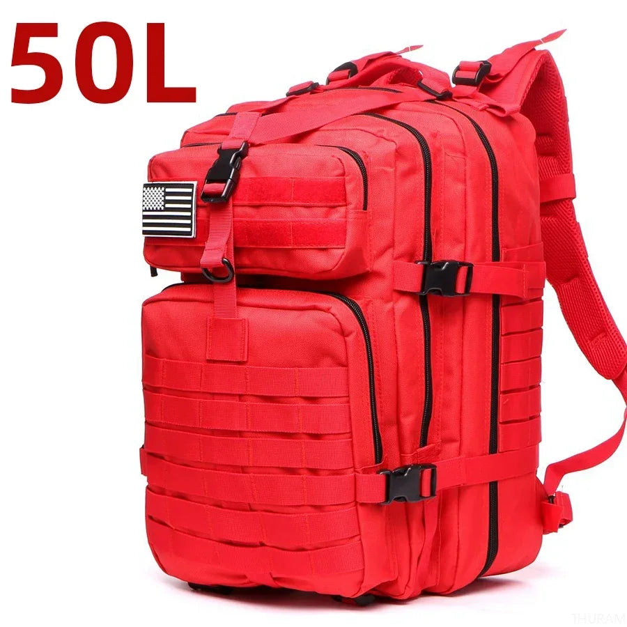 25L/50L 1000D Nylon Waterproof Tactical Outdoor Backpack 50l-red by HitMyNeed