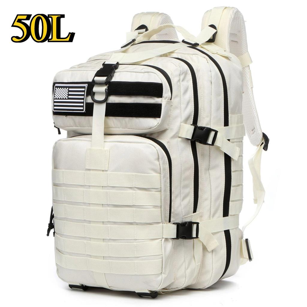 25L/50L 1000D Nylon Waterproof Tactical Outdoor Backpack 50l-white by HitMyNeed