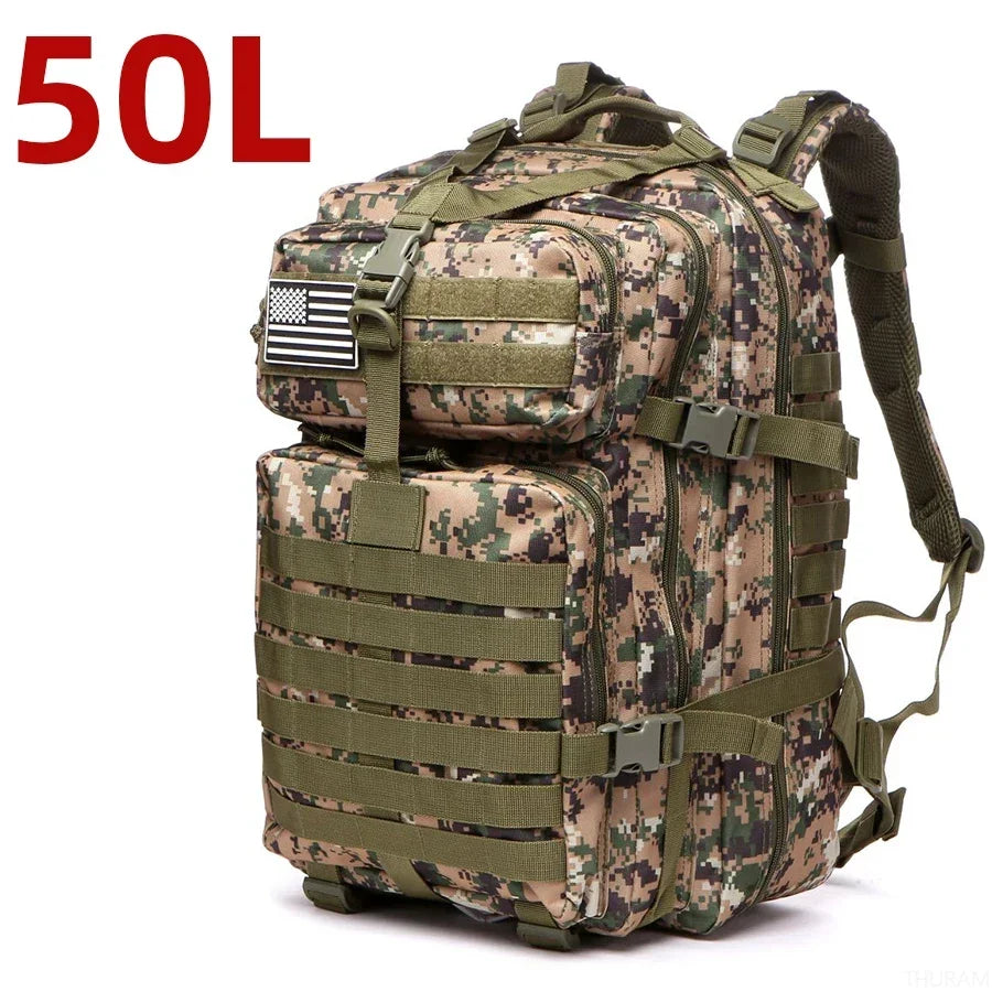 25L/50L 1000D Nylon Waterproof Tactical Outdoor Backpack 50lcamouflagegreen by HitMyNeed