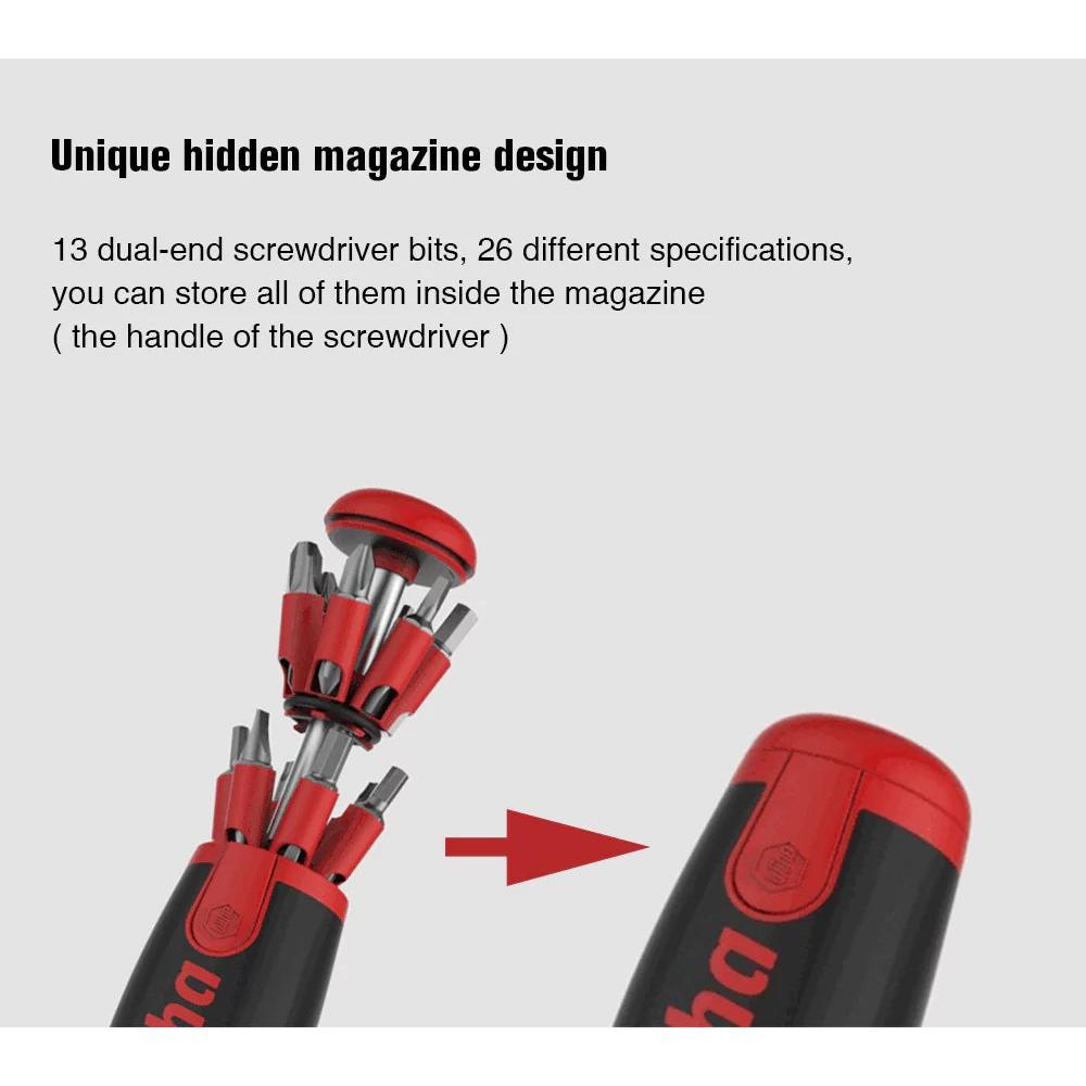 26-in-1 Magnetic Screwdriver with Hidden Bit Storage by HitMyNeed