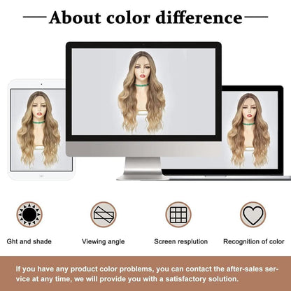 26 Inch Ombre Blonde Long Lace Wavy Wig for Women by HitMyNeed
