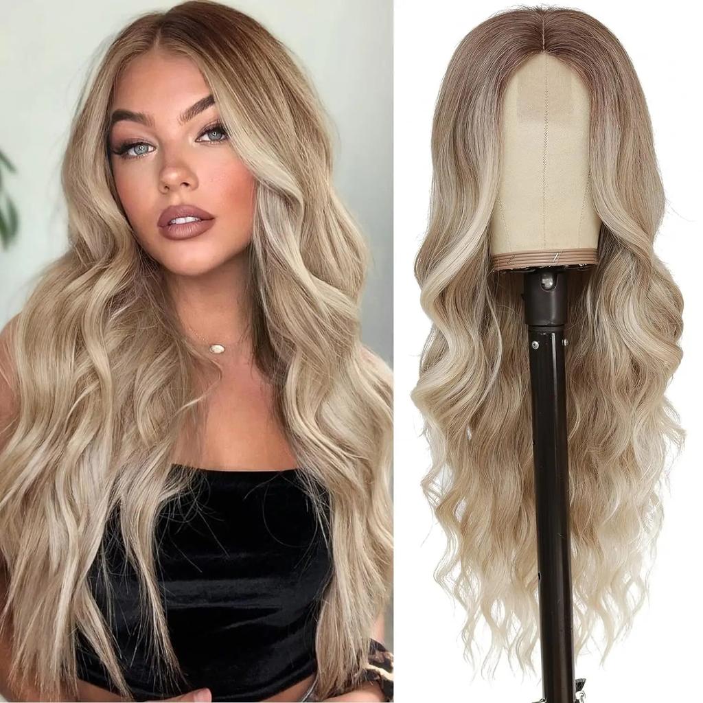 26 Inch Ombre Blonde Long Lace Wavy Wig for Women yxw-6-8-60 by HitMyNeed